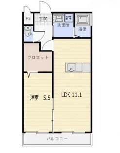 ユーミーマンション別府石垣【5階】の間取り