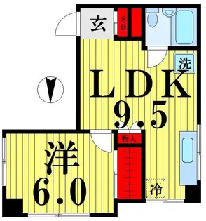 山口ハイツ【3階】の間取り
