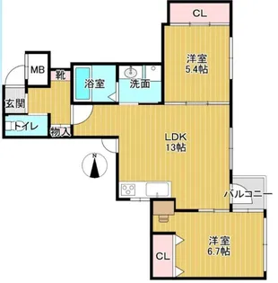 アドバンスコート四条堀川【2階】の間取り