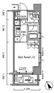 パークアクシス門前仲町【4階】の間取り