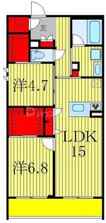 シャーメゾン アクシスII【2階】の間取り
