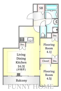ビサイド・アベニュー【2階】の間取り
