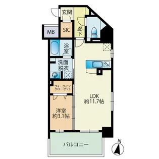 BlancCiel 西新【9階】の間取り