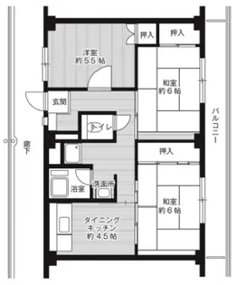 ビレッジハウス草部3号棟【4階】の間取り