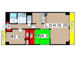 メゾン鶴羽【4階】の間取り