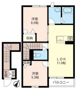 アンビエラK&S ShaMaison【2階】の間取り