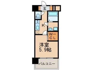 コモテリア渡辺通【6階】の間取り