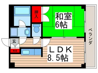 グロ-リ-ハイツ市川【3階】の間取り