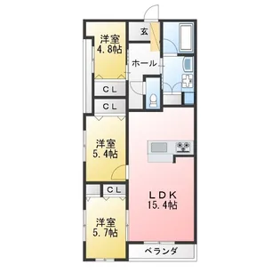 グランスタジオ安西【3階】の間取り