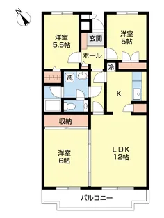 サニークレスト港南【5階】の間取り