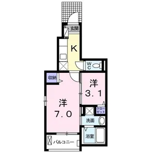 サニーレジデンス西三国H【1階】の間取り