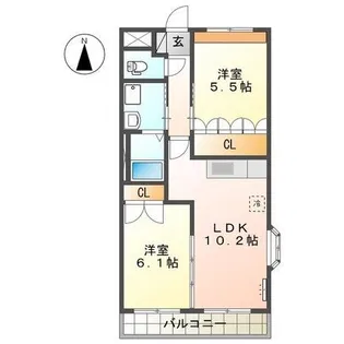 リヴィエール・伊万里【2階】の間取り