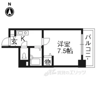 エリーフラッツ西洞院【4階】の間取り
