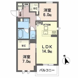 シャーメゾンLaLa【1階】の間取り