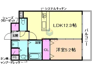 プレスティージュ新大阪【1階】の間取り