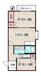 ハイツ創【2階】の間取り