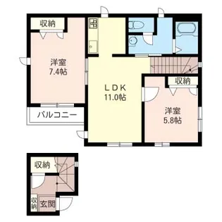 クラヴィア都立大【2階】の間取り