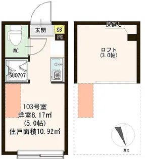 ミルフォード上鷺宮【1階】の間取り