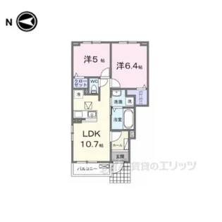 レジデンスマドカ【1階】の間取り