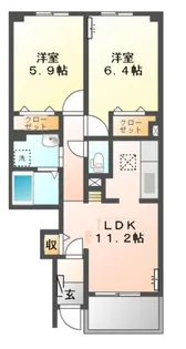 ヴィーゴ【1階】の間取り