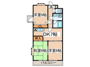 パークサイドマンション【2階】の間取り