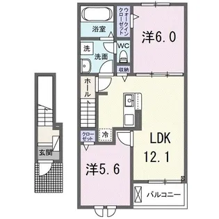ブルーム ウィズ グレース B【2階】の間取り