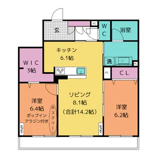 ヴェネ・シャルム【2階】の間取り
