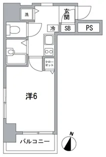 スカイコートお茶の水女子大前第2【6階】の間取り