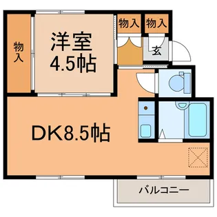 ビレッジハウス帯広1号棟【2階】の間取り