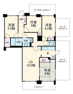 ダイアパレスブランスイート幕張【6階】の間取り