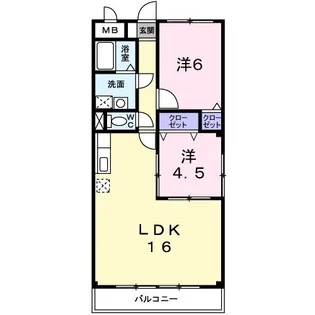 グランドゥール畦野【2階】の間取り