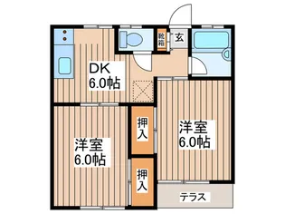 モクダイハイツ【1階】の間取り