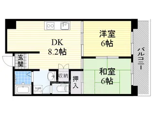 生島リバーサイドマンションB棟【1階】の間取り