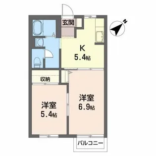 バリュージュF・T【2階】の間取り