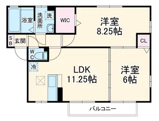 チェルシーA【1階】の間取り