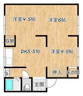 ツルタハイツ【1階】の間取り