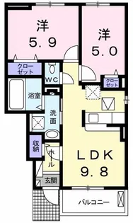 カーサ竹島【1階】の間取り