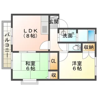 熊本県熊本市南区八幡6【アパート】の間取り