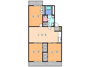 金子第二マンション【3階】の間取り
