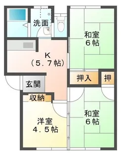 コーポオイカワ【1階】の間取り
