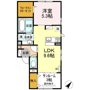 フェリオ・ラ・フィオーレ【2階】の間取り