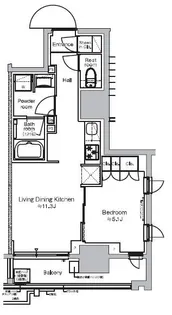 プラウドフラット日本橋馬喰町【9階】の間取り
