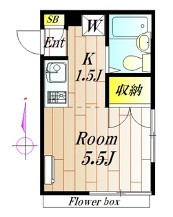 東京都目黒区平町1【アパート】の間取り