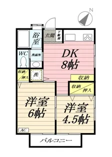 片瀬コーポ【2階】の間取り