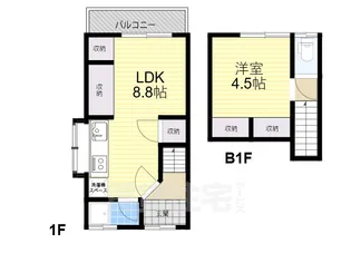 兵庫県川西市花屋敷山手町【一戸建】の間取り