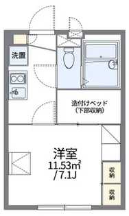 レオパレスリバーフィールド【1階】の間取り