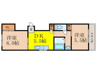 上穂ハイツ【2階】の間取り