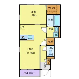 アムール東村山【1階】の間取り