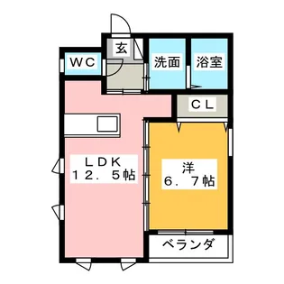 プリムール高蔵【3階】の間取り