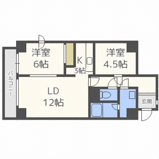 サンポイント北郷【3階】の間取り